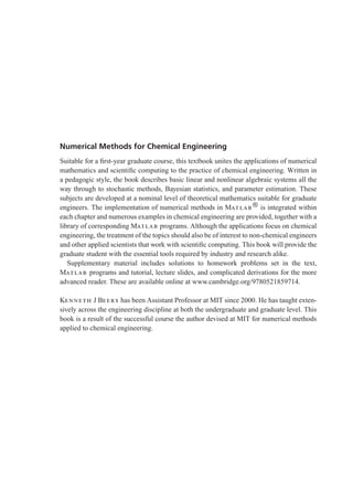 Numerical Methods For Chemical Engineering Applications In Matlab Beers ...