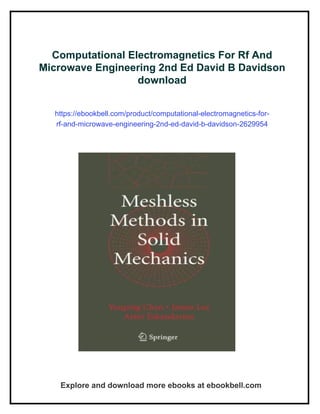 Computational Electromagnetics For Rf And Microwave Engineering 2nd Ed ...