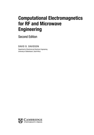 Computational Electromagnetics For Rf And Microwave Engineering 2nd Ed ...