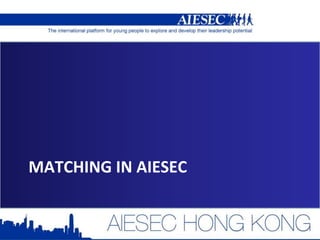 MATCHING IN AIESEC
 