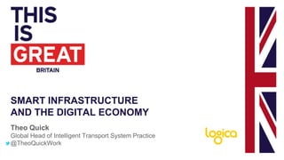 SMART INFRASTRUCTURE
AND THE DIGITAL ECONOMY
Theo Quick
Global Head of Intelligent Transport System Practice
@TheoQuickWork
 