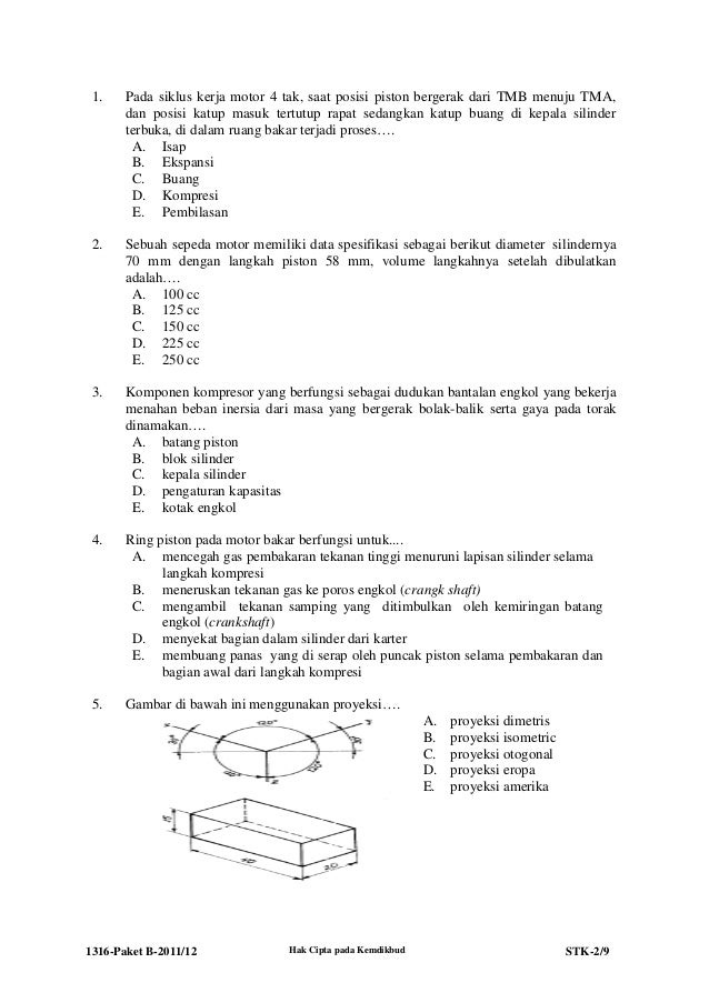 Contoh Soal Seleksi Blk Kejuruan Menjahit