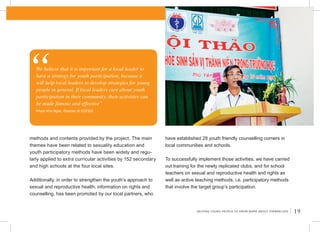 FOR THE BENEFIT OF THE YOUNG PEOPLE OF VIETNAM - HELPING YOUNG PEOPLE TO KNOW MORE ABOUT THEMSELVES Slide 19
