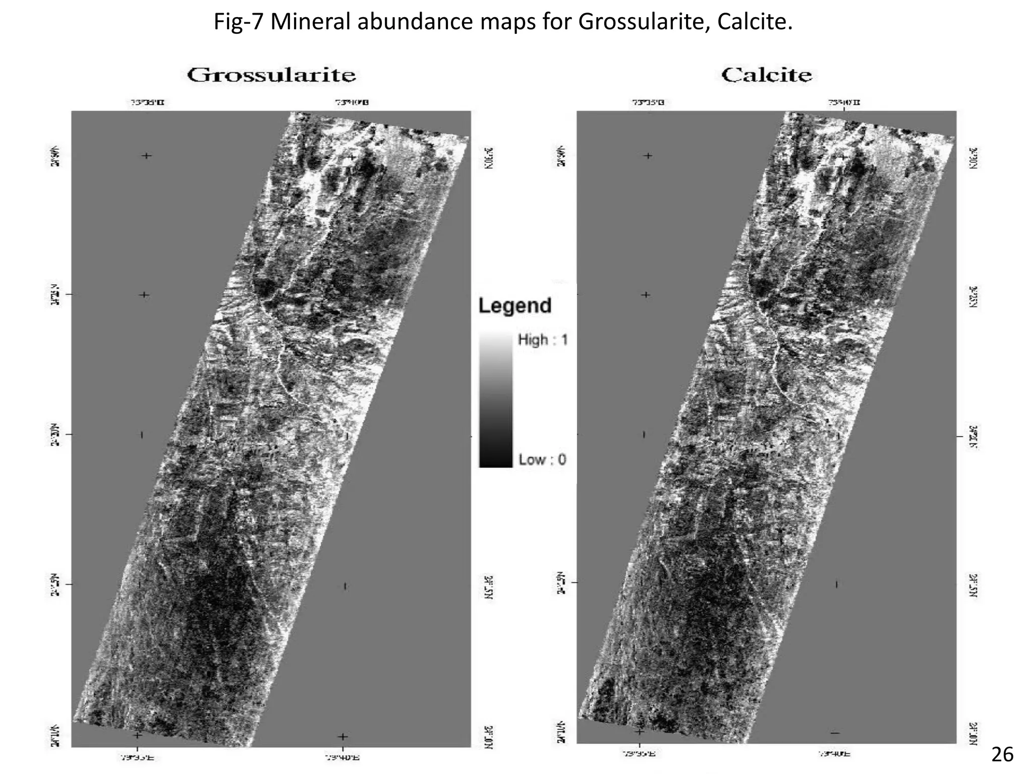 Fig-7 Mineral abundance maps for Grossularite, Calcite.
26
 
