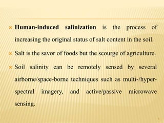 ASSESSMENT OF SOIL SALINITY USING REMOTE SENSING | PPTX