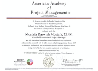 CIPM Certificate