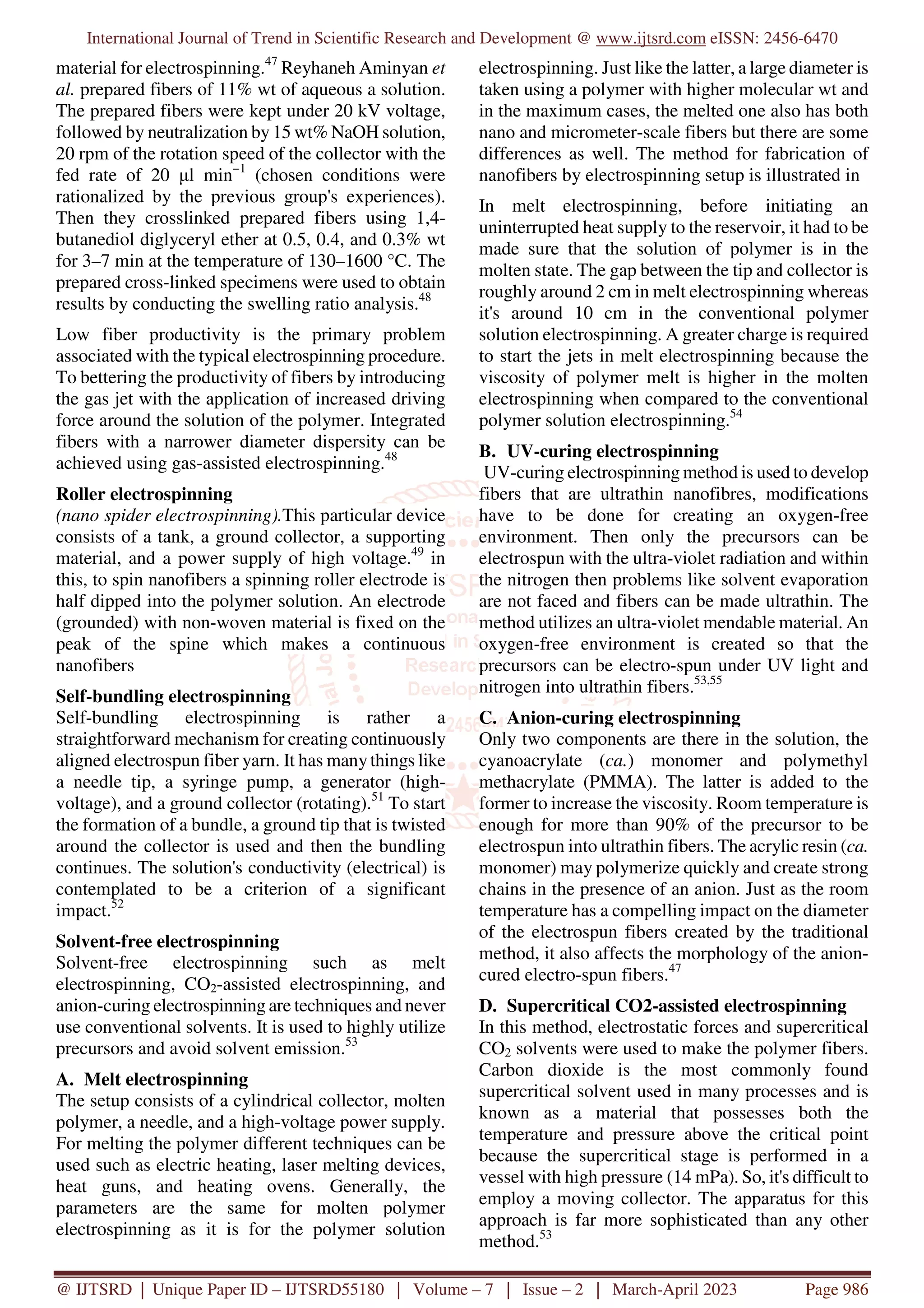 Electrospinning of Nanofibers and their Applications | PDF