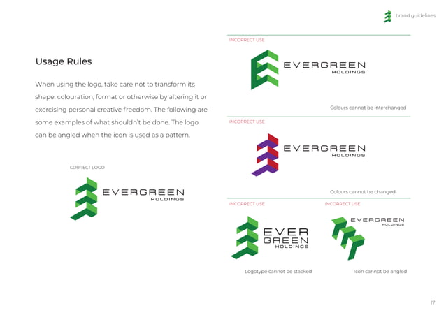Brand Guidelines Book - Evergreen Holdings | PPT