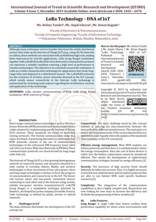 LoRa Technology - DNA of IoT | PDF