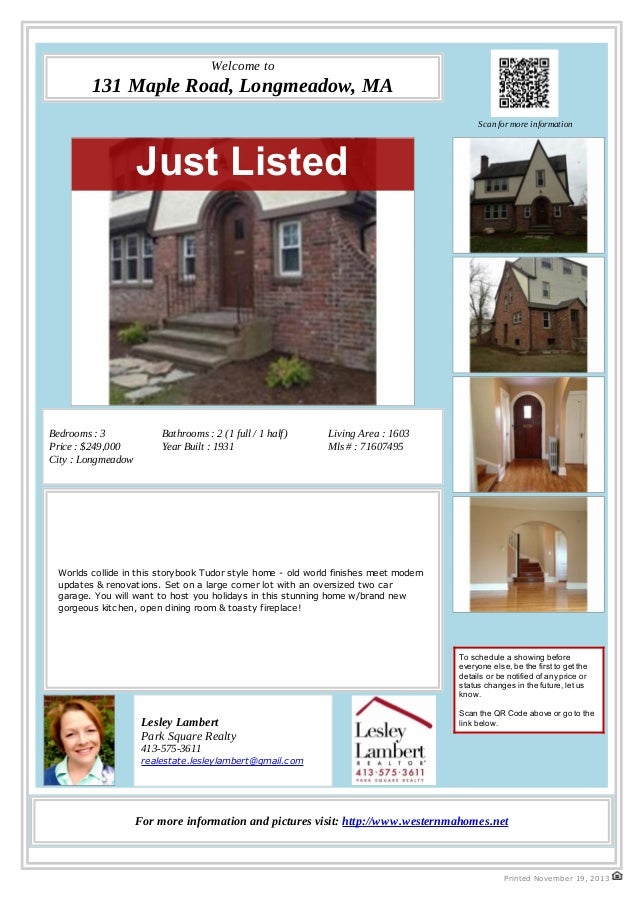 131 Maple Road, Longmeadow, MA A Lovely Tudor Home for Sale