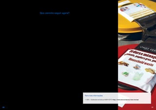 3736
Para mais informações
•	AEA — Avaliações temáticas SOER 2010: http://www.eea.europa.eu/soer/europe
A questão dos metais preciosos
«rejeitados como resíduos» também
tem uma dimensão global. A Alemanha
exporta cerca de 100 000 automóveis
usados por ano através de Hamburgo
para fora da União Europeia, sobretudo
para a África e o Médio Oriente. Em
2005, estes automóveis continham cerca
de 6,25 toneladas de platinóides. Ao
contrário da União Europeia, a maioria
dos países importadores não dispõe
da regulamentação e da capacidade
necessárias para desmantelar e reciclar
automóveis usados. Isto representa
uma perda económica e leva à extração
suplementar de recursos, causando danos
ambientais evitáveis, muitas vezes fora da
União Europeia.
Uma gestão melhor dos resíduos urbanos
tem benefícios significativos: transforma os
nossos resíduos num recurso valioso, evita
danos ambientais, nomeadamente emissão
de gases com efeito de estufa, e reduz
a procura de novos recursos.
Veja-se o exemplo do papel. Em 2006,
procedeu-se à reciclagem de quase 70%
do papel proveniente dos resíduos sólidos
urbanos, o que equivale a um quarto do
consumo total de produtos de papel. Um
aumento da taxa de reciclagem para
90% permitir-nos-ia satisfazer mais
de um terço da procura de papel com
materiais reciclados. Reduzir-se-ia, assim,
a procura de novos recursos e o volume
de resíduos de papel enviados para aterro
ou incineração, bem como as emissões de
gases com efeito de estufa.
Que caminho seguir agora?
Não são o consumo ou a produção em
si mesmos que prejudicam o ambiente.
São os impactes ambientais daquilo que
consumimos, do local onde o fazemos e
da quantidade consumida, bem como da
forma como produzimos. Do nível local ao
nível mundial, todos, decisores políticos,
empresas e sociedade civil, têm de
colaborar para tornar a economia mais
ecológica.
A inovação tecnológica oferece muitas
soluções. A utilização de energia limpa e de
transportes não poluentes tem um impacte
menor no ambiente e pode satisfazer
algumas das nossas necessidades, se não
todas. Porém, a tecnologia não basta.
A solução que adotarmos não se pode
restringir à reciclagem e reutilização dos
materiais para extrairmos quantidades
menores de recursos. Não podemos evitar
o consumo de recursos, mas podemos
consumi-los com sensatez. Podemos
mudar para alternativas mais limpas e
tornar os nossos processos de produção
mais ecológicos, e podemos aprender
a transformar os nossos resíduos num
recurso.
Há seguramente necessidade de melhores
políticas, de melhores infraestruturas e de
mais incentivos, mas eles só nos podem
ajudar a transpor uma parte do caminho.
A última etapa da viagem depende das
escolhas dos consumidores. Seja qual for
a nossa educação e idade, as decisões que
tomamos quotidianamente sobre a compra
de certos bens e serviços determinam
aquilo que se produz e a quantidade em que
é produzido. Os retalhistas também podem
influenciar o que é posto nas prateleiras
e difundir a procura de alternativas
sustentáveis a montante da cadeia de
abastecimento.
Um momento de reflexão em frente
das prateleiras do supermercado ou do
caixote do lixo talvez seja uma boa forma
de iniciarmos a nossa transição pessoal
para um estilo de vida sustentável. Poderei
utilizar os restos da refeição de ontem em
vez de os deitar fora? Poderei pedir esta
máquina emprestada em vez de a comprar?
Onde poderei reciclar o meu telemóvel
velho?…
 