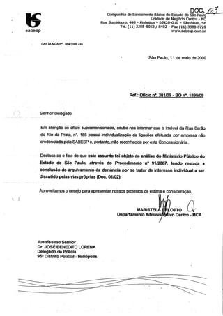 Carta MCA n.º 084.2009