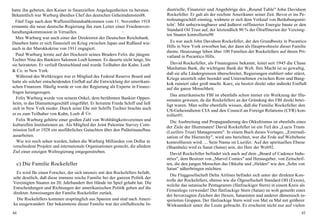 hatte ihn gebeten, den Kaiser in finanziellen Angelegenheiten zu beraten.        dustrielle, Finanzier und Angehörige des „Round Table" John Davidson
Bekanntlich war Warburg überdies Chef des deutschen Geheimdienstes88.            Rockefeller. Er galt als der reichste Amerikaner seiner Zeit. Bevor er ins Pe-
  Fünf Tage nach dem Waffenstillstandsabkommen vom 11. November 1918             troleumgeschäft einstieg, widmete er sich dem Verkauf von Betäubungsmit-
ernannte die neue deutsche Regierung ihn zum Leiter einer Friedensver-           teln'. Mit unbezwingbarer und äußerst raffinierter Energie baute er den
                                                                                 Standard Oil Trust auf, der letztendlich 90 % der Ölraffinerien der Vereinig-
handlungskommission in Versailles.                            4

                                                                                 ten Staaten kontrollierte90 .
  Max Warburg war auch einer der Direktoren der Deutschen Reichsbank.
Daneben hatte er sich finanziell im Krieg zwischen Japan und Rußland wie -.        Es war auch John Davidson Rockefeller, der den Grundbesitz in Pocantico
auch in der Marokkokrise von 1911 engagiert.                                     Hills in New York erworben hat, der dann als Hauptwohnsitz dieser Familie
                                                                                 diente. Heutzutage leben über 100 Familien der Rockefellers auf ihrem Pri-
  Paul Warburg lernte auf der Hochzeit seines Bruders Felix die jüngste          vatland in Pocantico Hills.
Tochter Nina des Bankiers Salomon Loeb kennen. Es dauerte nicht lange, bis
sie heirateten. Er verließ Deutschland und wurde Teilhaber der Kuhn, Loeb          David Rockefeller, als Finanzgenie bekannt, leitet seit 1945 die Chase
                                                                                 Manhattan Bank, die wichtigste Bank der Welt. Ihre Macht ist so gewaltig,
& Co. in New York.
                                                                                 daß sie alle Ländergrenzen überschreitet, Regierungen etabliert oder stürzt,
  Während des Weltkrieges war er Mitglied des Federal Reserve Board und          Kriege anzettelt oder beendet und Unternehmen zwischen Rom und Bang-
hatte als solcher entscheidenden Einfluß auf die Entwicklung der amerikani-      kok ruiniert oder groß macht. Kurz, sie besitzt direkt oder indirekt Einfluß
schen Finanzen. Häufig wurde er von der Regierung als Experte in Finanz-         auf die ganze Menschheit.
fragen herangezogen.
                                                                                   Das amerikanische FBI ist ebenfalls schon immer ein Werkzeug der Illu-
  Felix Warburg wurde von seinem Onkel, dem berühmten Bankier Oppen-             minaten gewesen, da die Rockefellers an der Gründung des FBI direkt betei-
heim, in das Diamantengeschäft eingeführt. Er heiratete Frieda Schiff und ließ   ligt waren. Man sollte ebenfalls wissen, daß die Familie Rockefeller den
sich in New York nieder. Durch seine Ehe mit Schiffs Tochter brachte auch        US-Geheimdienst CIA und den Council an Foreign Relations (CFR) kon-
er es zum Teilhaber von Kuhn, Loeb & Co.                                         trolliert91.
  Felix Warburg gehörte einer großen Zahl von Wohltätigkeitsvereinen und           Die Ausbreitung und Propagandierung des Okkultismus ist ebenfalls eines
kulturellen Institutionen an. Als Mitglied der Joint Palestine Survey Com-       der Ziele der Illuminaten! David Rockefeller ist ein Teil des „Lucis Trusts
mission ließ er 1928 ein ausführliches Gutachten über den Palästinaaufbau
                                                                                 (Luzifers Trust) Managements". In einem Buch dieses Verlages, „Externali-
ausarbeiten.                                                                     sation of the Hierarchy", wird uns berichtet, wer die Erde auf Weltebene
  Wie wir noch sehen werden, haben die Warburg Milliarden von Dollar in          kontrollieren wird. ... Sein Name ist Luzifer. Auf der spirituellen Ebene
verschiedene Projekte und internationale Organisationen gesteckt, die alledem    (Shambala) wird es Sanat (Satan) sein, der Herr der Welt92.
Ziel einer einzigen Weltregierung entgegenstreben.                                 David Rockefeller befindet sich auch auf dem „Board of Cadence Indu-
                                                                                 stries", dem Besitzer von „Marvel Comics" und Herausgeber, von Zeitschrif-
  c) Die Familie Rockefeller                                                     ten, die den jungen Menschen das Okkulte und „Helden" wie den „Sohn von
                                                                                 Satan" näherbringen möchten.
  Es wird für einen Forscher, der sich intensiv mit den Rockefellers befaßt,
                                                                                   Die Fluggesellschaft Delta Airlines befindet sich unter der direkten Kon-
sehr deutlich, daß diese immens reiche Familie bei der ganzen Politik der
                                                                                 trolle der Rockefellers, ebenso wie die Ölgesellschaft Standard OH (Exxon),
Vereinigten Staaten im 20. Jahrhundert ihre Hände im Spiel gehabt hat. Die
                                                                                 welche das satanische Pentagramm (fünfzackiger Stern) in einem Kreis als
Entscheidungen und Richtungen der amerikanischen Politik gehen auf die
                                                                                 Firmenlogo verwendet! Der fünfzackige Stern (Satan) ist woh gemerkt eines
direkten Anweisungen der Familie Rockefeller zurück.
                                                                                 der bevorzugten Zeichen der Hexen, Satanisten und anderer dämonisch in-
  Die Rockefellers kommen ursprünglich aus Spanien und sind nach Ameri-          spirierten Gruppen. Der fünfzackige Stern wird von Mal zu Mal mit größerer
ka ausgewandert. Der bekannteste dieser Familie war der einflußreiche In-        Wirksamkeit unter die Leute gebracht. Er erscheint nicht nur auf vielen
64                                                                                                                                                          65
 