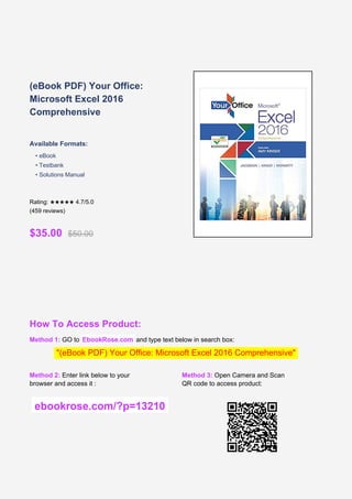 Comprehensive Guide to Microsoft Excel 2016 Features and Functions | PDF