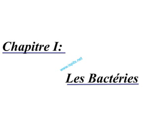 Chapitre I:
Les Bactéries
 