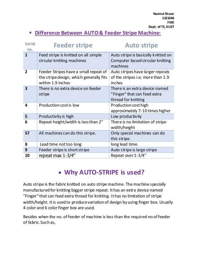 Feeder stripe, Auto stripe , Engineering stripe