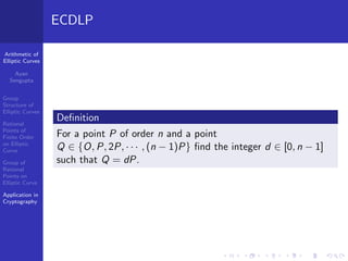 Elliptic Curve Cryptography: Arithmetic behind | PDF