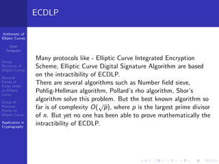 Elliptic Curve Cryptography: Arithmetic behind | PDF