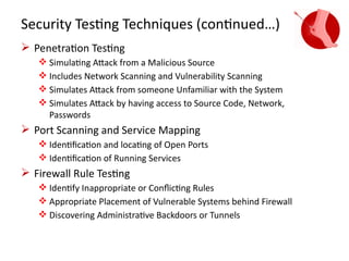 criteria for testing security of software | PPTX