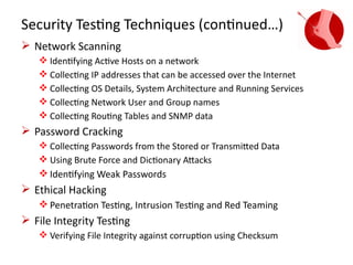 criteria for testing security of software | PPTX