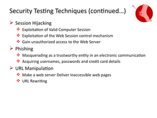 criteria for testing security of software | PPTX