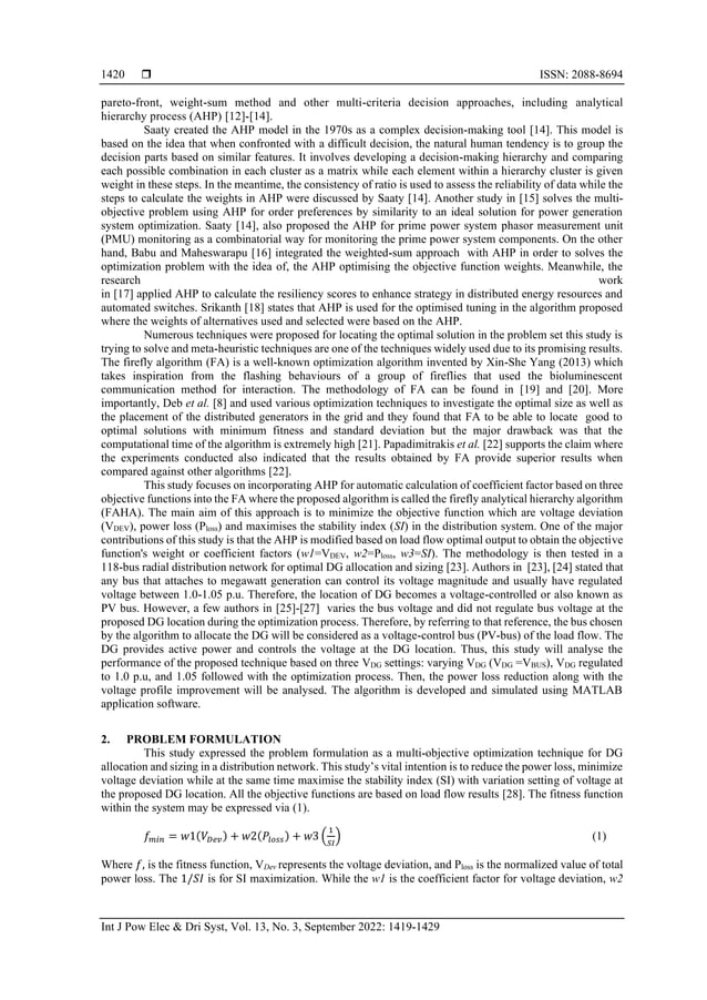 Firefly analytical hierarchy algorithm for optimal allocation and ...