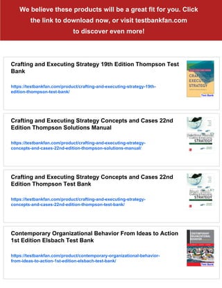 Crafting And Executing Strategy 19th Edition Thompson Solutions Manual ...