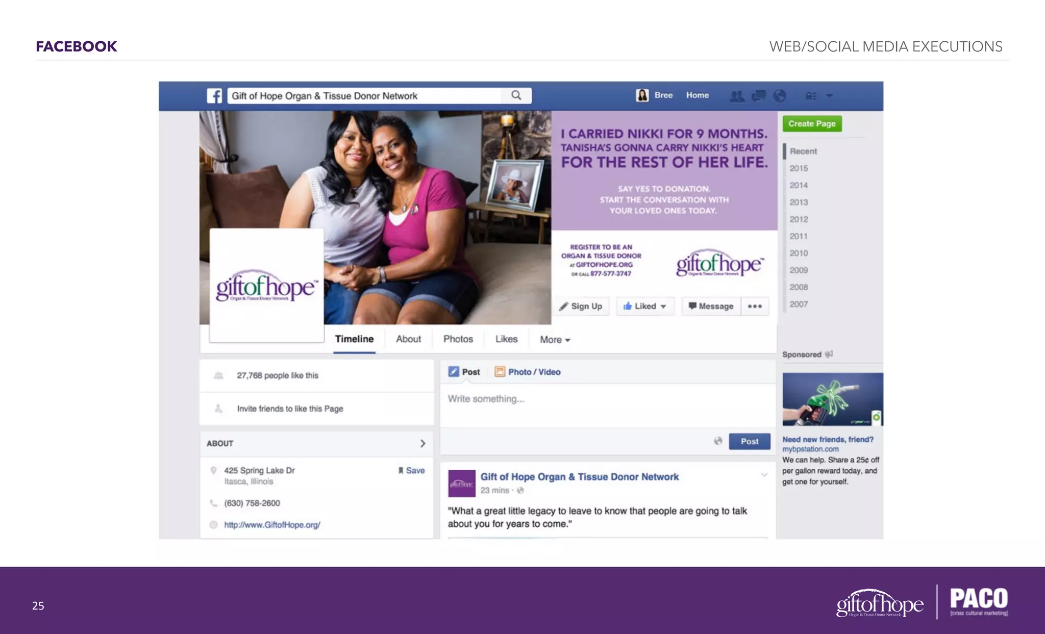 FACEBOOK WEB/SOCIAL MEDIA EXECUTIONS
25	
  
 