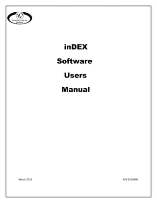 inDEX
Software
Users
Manual
March 2011 P/N 4219640
 