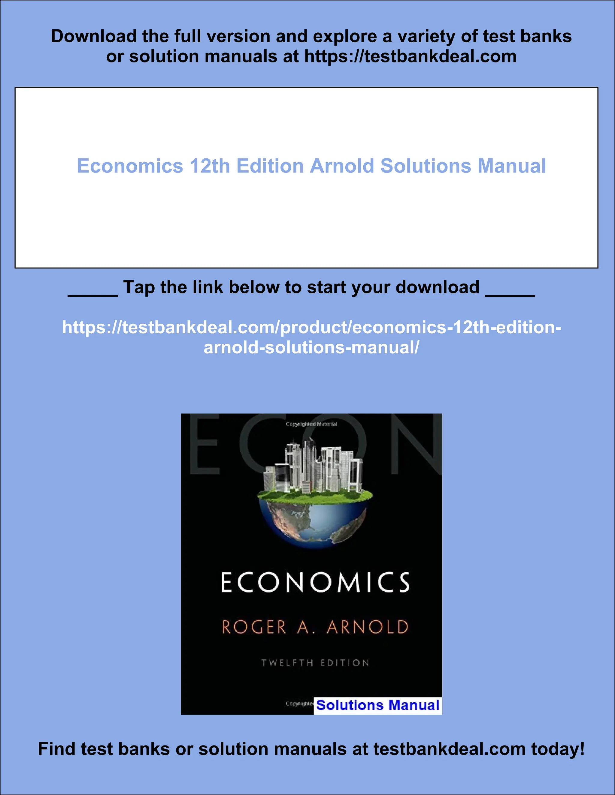 Economics 12th Edition Arnold Solutions Manual | PDF