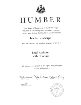 Legal Assistant Certificate