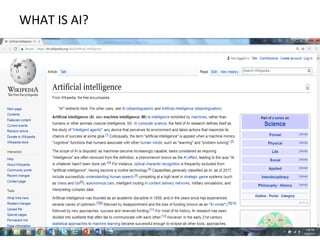 WHAT IS AI?
Etc, etc, etc
 
