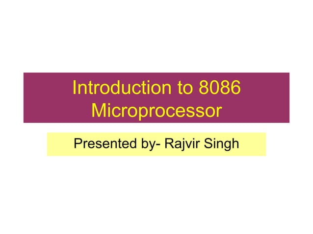 1326 Introduction To 8086 Microprocessor | PPT