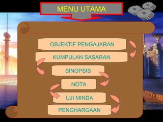 MENU UTAMA KUMPULAN SASARAN OBJEKTIF PENGAJARAN PENGHARGAAN SINOPSIS NOTA UJI MINDA 