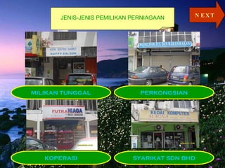 JENIS-JENIS PEMILIKAN PERNIAGAAN MILIKAN TUNGGAL PERKONGSIAN NEXT KOPERASI SYARIKAT SDN BHD 