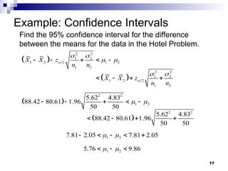 testing the difference between two means | PPT