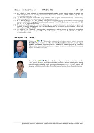 Monitoring system of photovoltaic panels using 433 MHz radio frequency ...