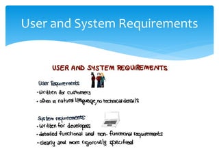 User and System Requirements
 