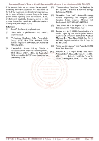 Effect of Dust on Performance of Solar Cell | PDF | Power and Energy ...