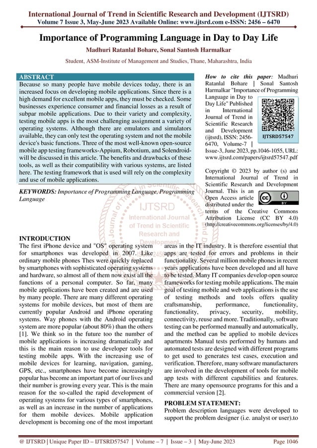 Importance of Programming Language in Day to Day Life | PDF