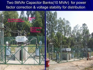 Two 5MVAr Capacitor Banks(10 MVAr)  for power factor correction & voltage stability for distribution NCT (Neutralising Current Transformer) RVT (Resistive Voltage Transformer) Capacitor Cells 
