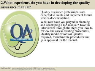 132 qa interview questions and answers pdf | PDF