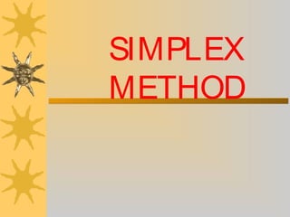 SIMPLEX
METHOD
 