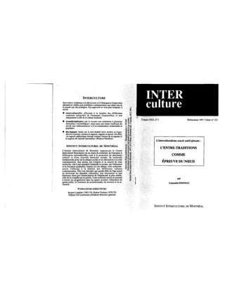 133 l'interculturalisme sous le soleil africain. l. emongo. (document à télécharger en format pdf, 3 mb). 