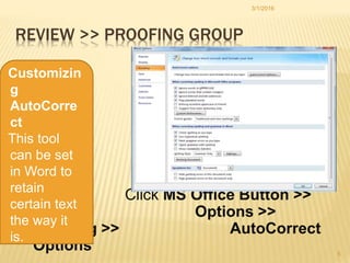 MS Word Review & View Tab | PPTX