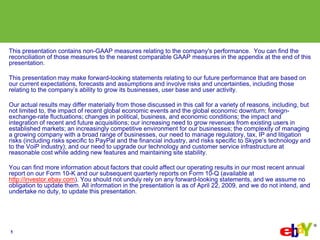 Presentation on Q1 2009 Earning Report of Ebay Inc. | PDF