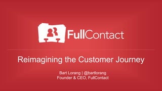 Reimagining the Customer Journey
Bart Lorang | @bartlorang
Founder & CEO, FullContact
 