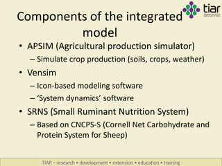Building a model based on APSIM that simulates smallholder crop ...