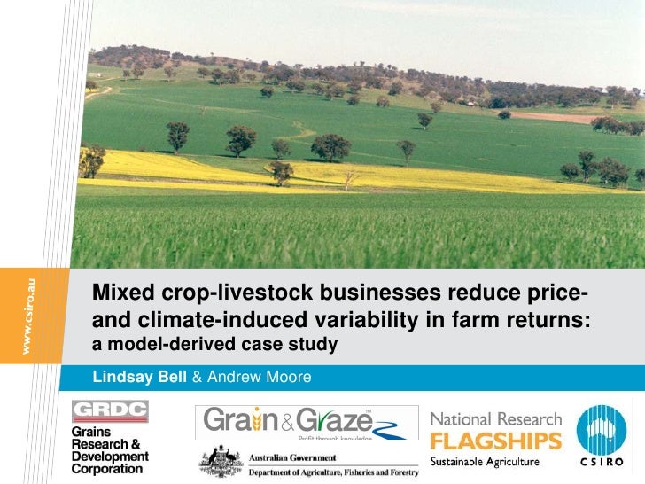 Mixed croplivestock businesses reduce price and climate induced va…
