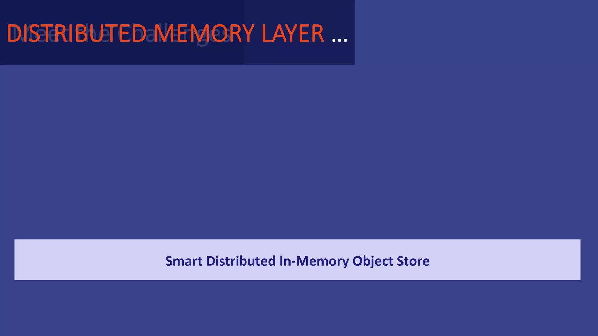 Smart	Distributed	In-Memory	Object	Store CHOICE in	Best	of	Breed	Engines,	… 